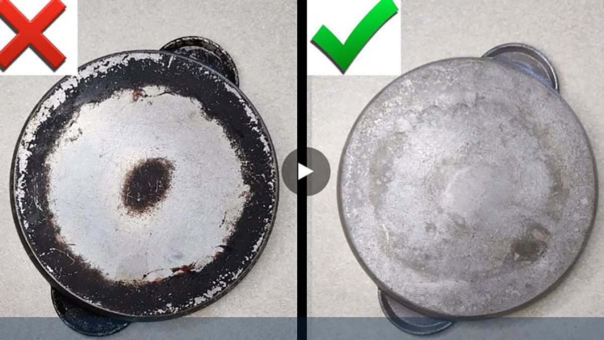 Нагар зі сковорідок легко відмиється Нагар зі сковорідок легко відмиється