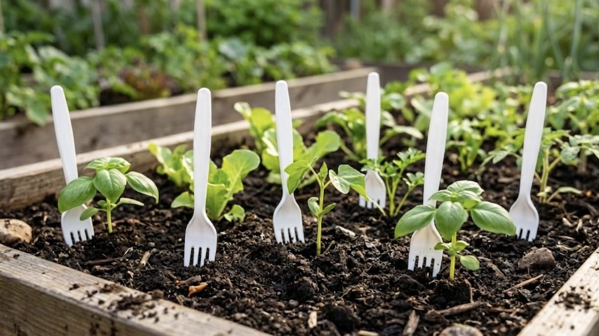 Виделки на грядках захищають від шкідників Виделки на грядках захищають від шкідників