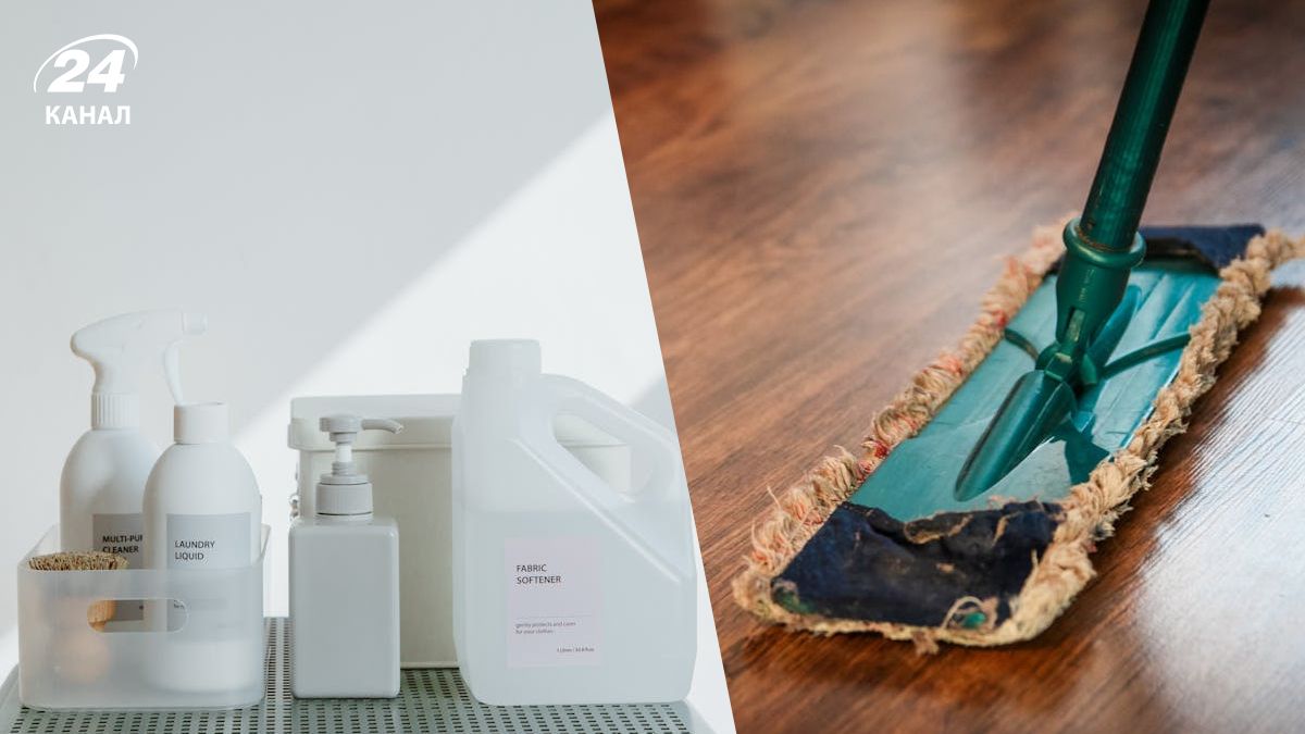 Пол следует помыть с одним средством